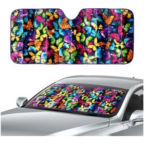 💜Auto Drive Vehicle's Windshield Fit Butterfly Accordion Sun Shade